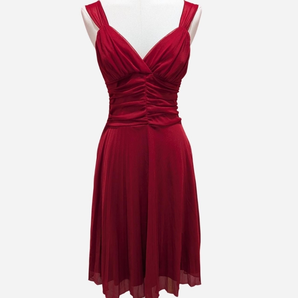 Y2K La Belle Ruched, Pleated Dinner Party Dress (Small)